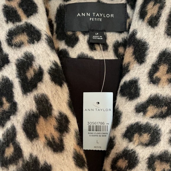 Ann Taylor Brushed Leopard Print Shawl Collar Cocoon Coat 553115 - Picture 5 of 10